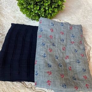 Infinity scarves (2) - navy blue and light blue